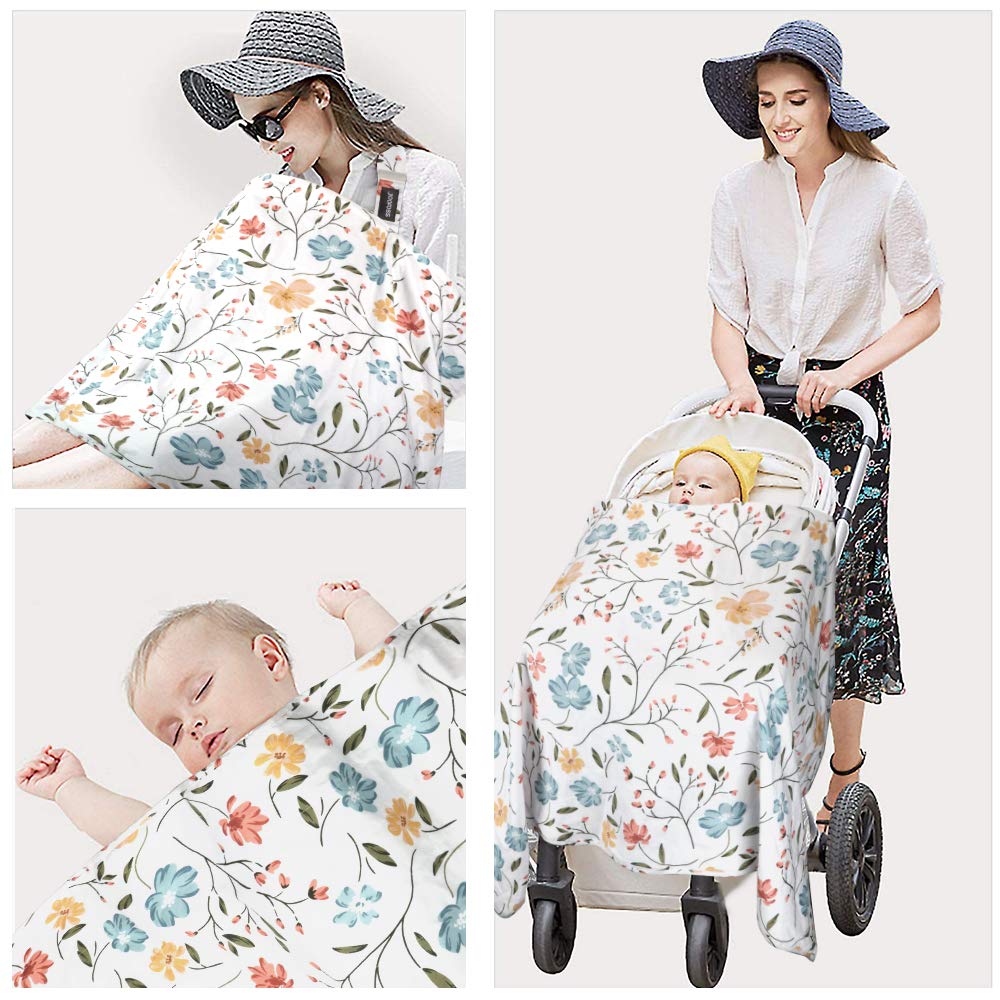 Gerber Cozy Breastfeeding Weighted Nursing Cover & Insulated Bottle Storage  Bag